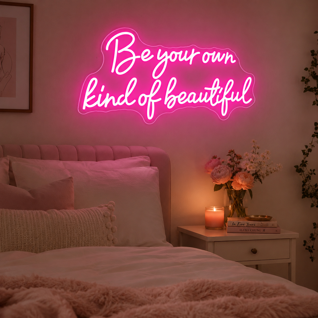 Be Your Own Kind Of Beautiful LED Neon Sign - 03 Real Lifestyle Scene