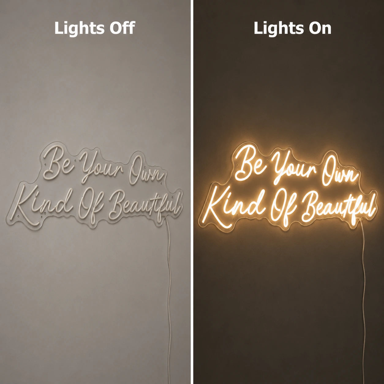 Be Your Own Kind Of Beautiful LED Neon Sign Home Decor Wall Neon Sign - 06 Day Night Comparison