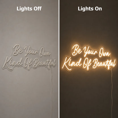 Be Your Own Kind Of Beautiful LED Neon Sign Home Decor Wall Neon Sign - 06 Day Night Comparison
