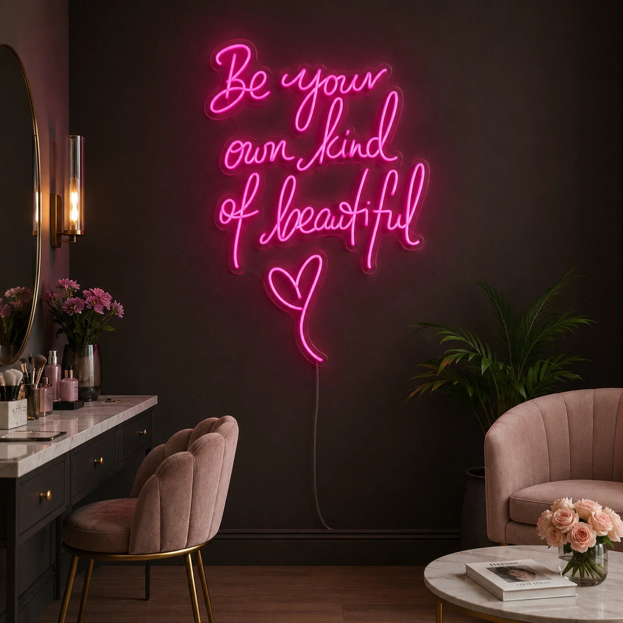 Be Your Own Kind Of Beautiful LED Neon Sign Home Wall Art Home Art - 03 Real Lifestyle Scene