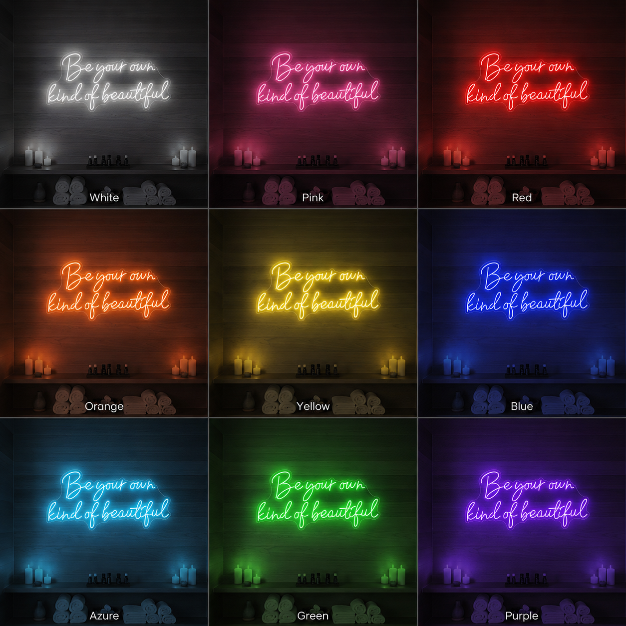 Be Your Own Kind Of Beautiful LED Neon Sign Wall Neon Sign - 05 Color Grid