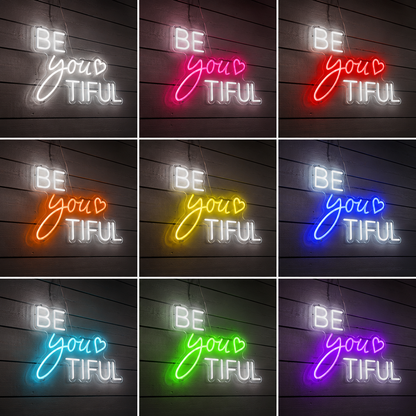 Be Your Tiful LED Neon Sign - 05 Color Grid