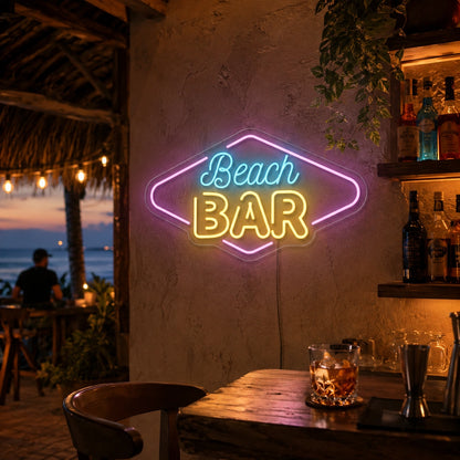 Beach Bar Script Neon Sign LED Neon Sign real lifestyle scene
