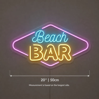 Beach Bar Script Neon Sign LED Neon Sign size image