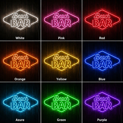 Beach Bar Script Neon Sign LED Neon Sign color grid