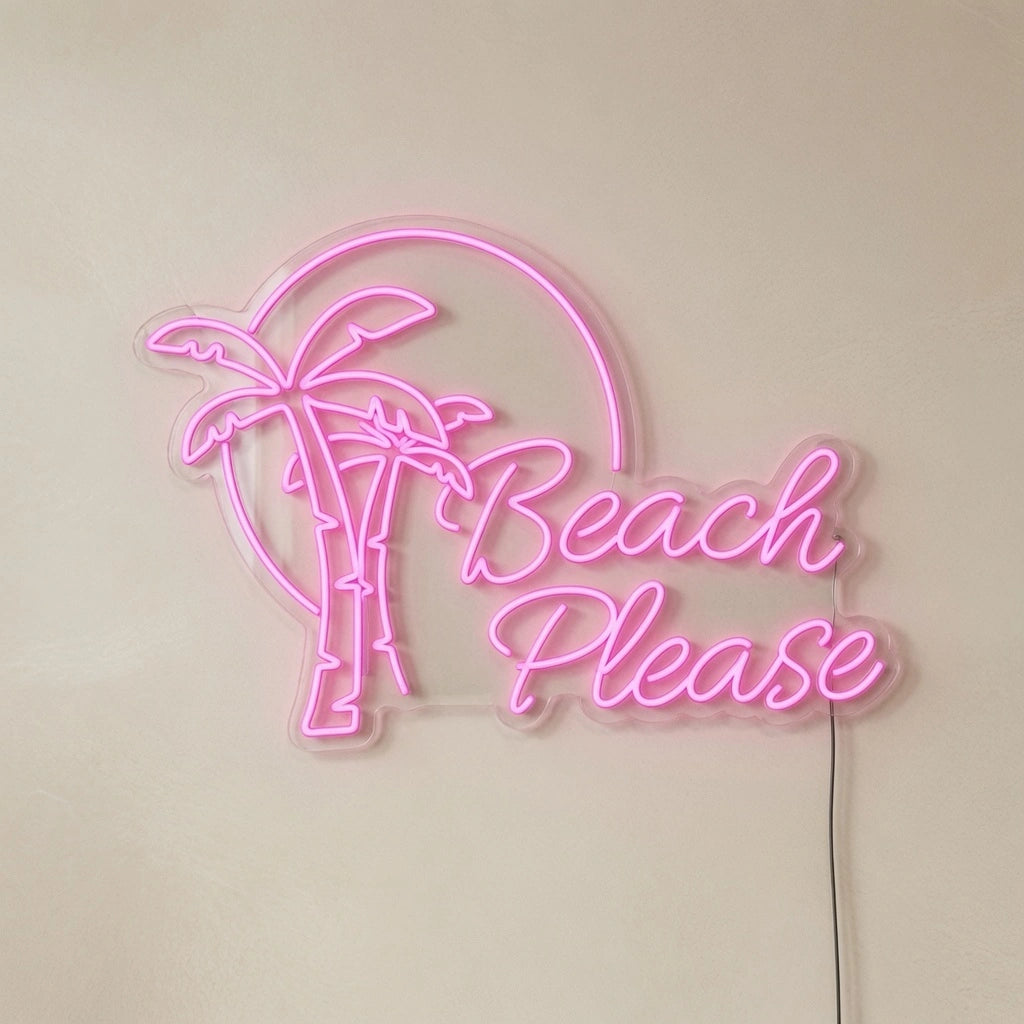 Beach Please LED Neon Sign Wall Neon Sign - 04 Size Image