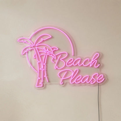 Beach Please LED Neon Sign Wall Neon Sign - 04 Size Image