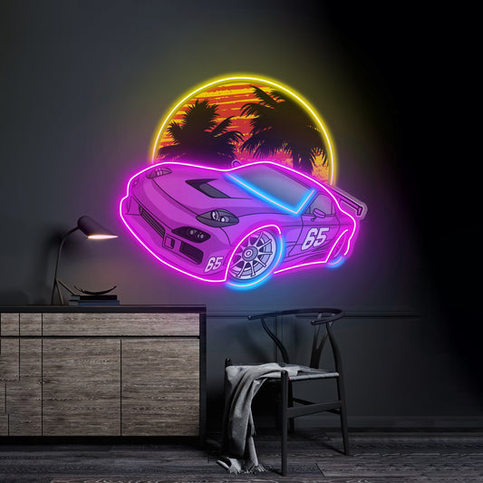 Beach Side Racing Led Neon Sign Light Custom Led Signs