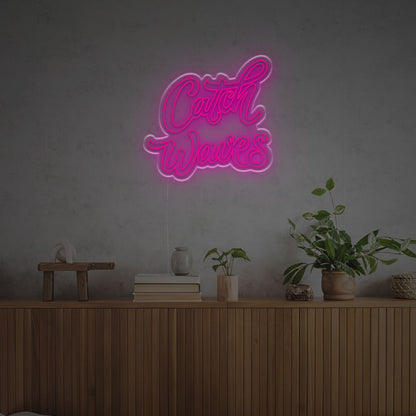 Beach-Themed The Catch Waves Led Neon Sign | Shineneon