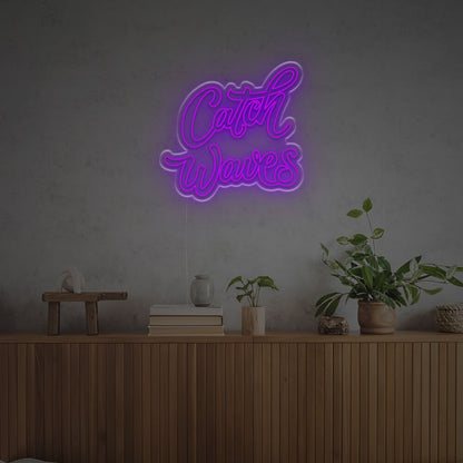 Beach-Themed The Catch Waves Led Neon Sign | Shineneon