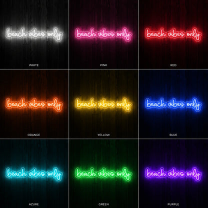 Beach Vibes Only Neon Sign LED Neon Sign color grid