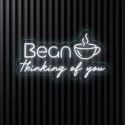Bean Thinking Of You Coffee Cup Led Neon Sign For Cafe Home Decor | Shineneon