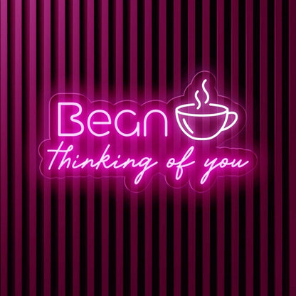 Bean Thinking Of You Coffee Cup Led Neon Sign For Cafe Home Decor | Shineneon