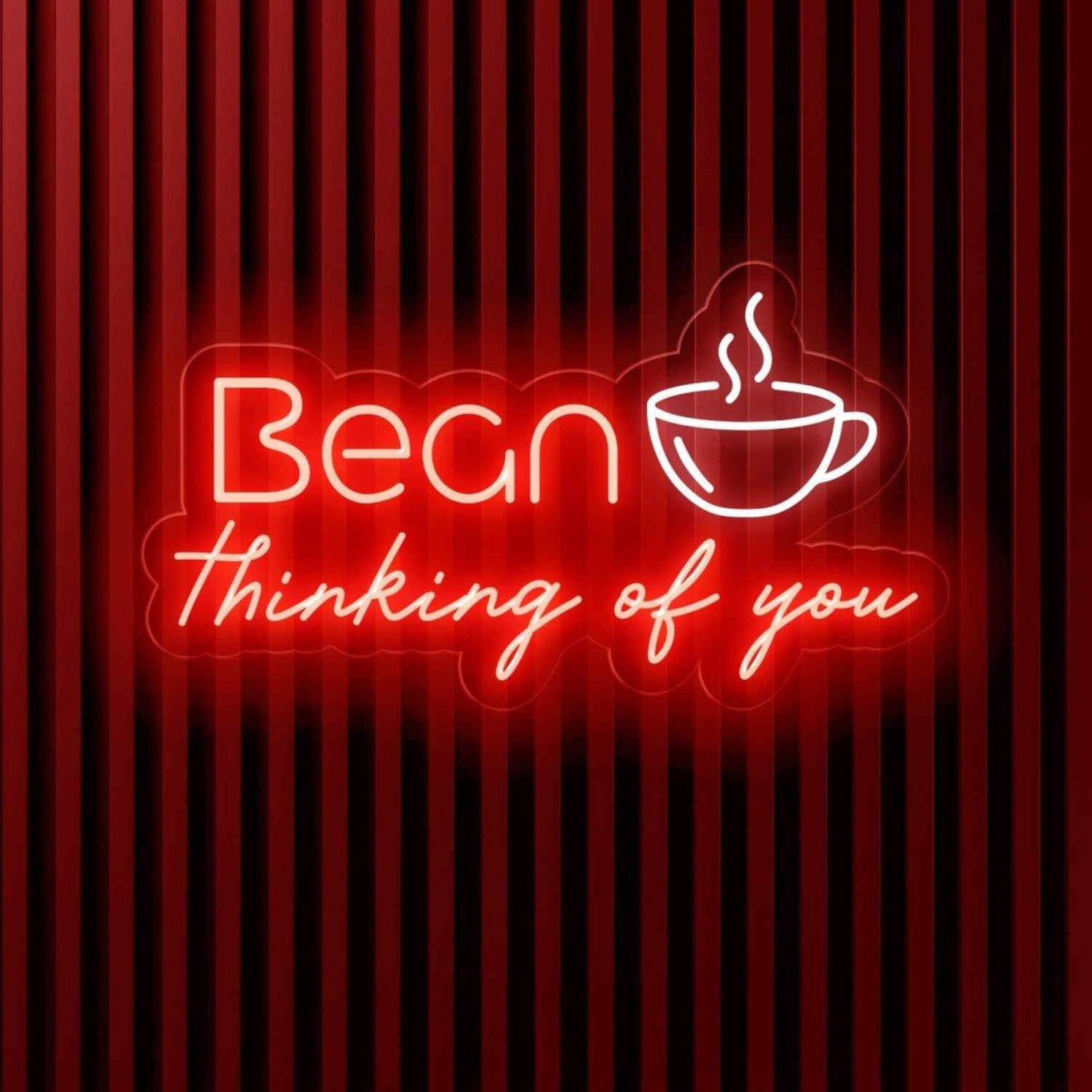 Bean Thinking Of You Coffee Cup Led Neon Sign For Cafe Home Decor | Shineneon