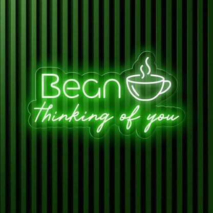 Bean Thinking Of You Coffee Cup Led Neon Sign For Cafe Home Decor | Shineneon