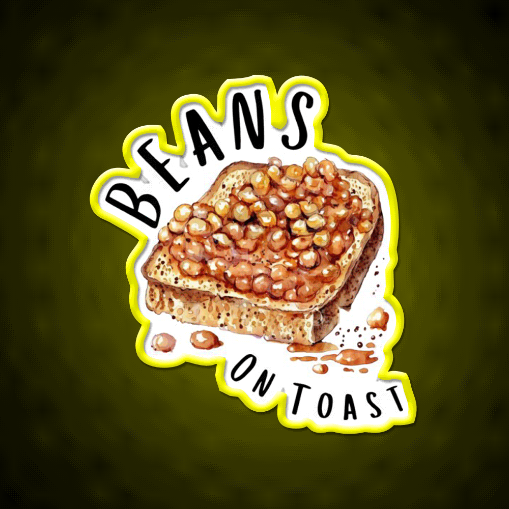 Beans On Toast Baked Beans Classic British Food Snack Food Led Neon Sign Rgb Color - Custom LED neon sign front view