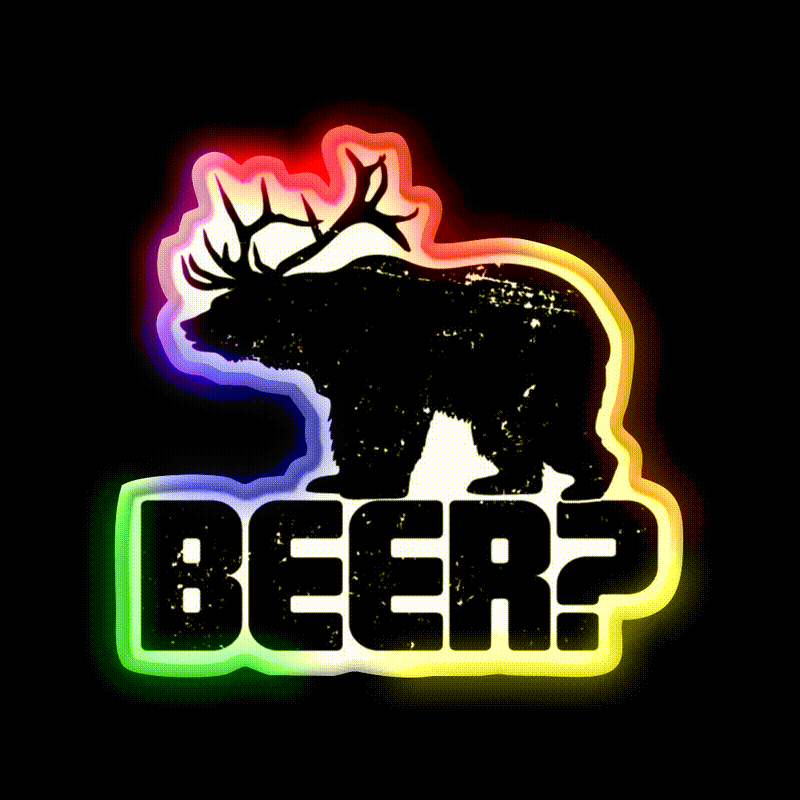 Bear Beer Bar Decor Led Neon Sign Rgb Color - LED neon sign close-up detail