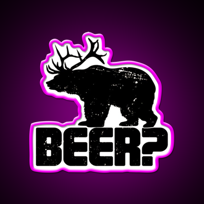 Bear Beer Bar Decor Led Neon Sign Rgb Color - Neon sign mounted on wall in room