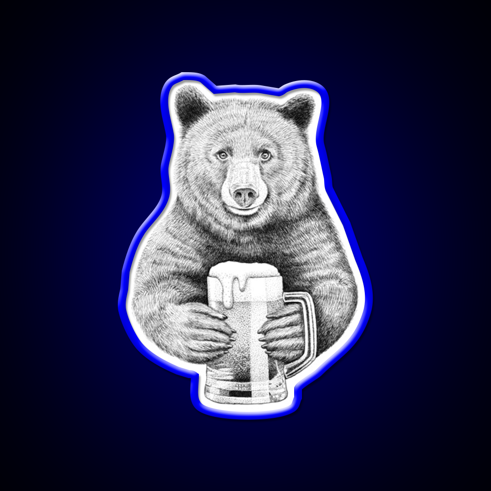 Bear Beer Bar Decor Led Neon Sign Wall Art Rgb Color - LED neon sign view 5