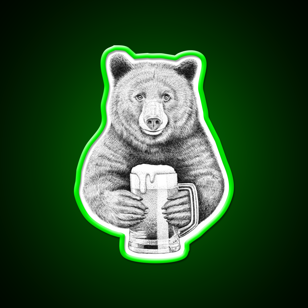 Bear Beer Bar Decor Led Neon Sign Wall Art Rgb Color - LED neon sign view 8