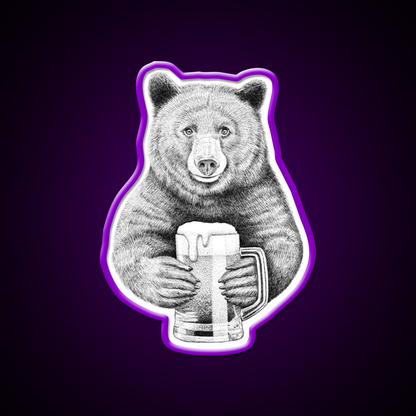 Bear Beer Bar Decor Led Neon Sign Wall Art Rgb Color - LED neon sign view 9