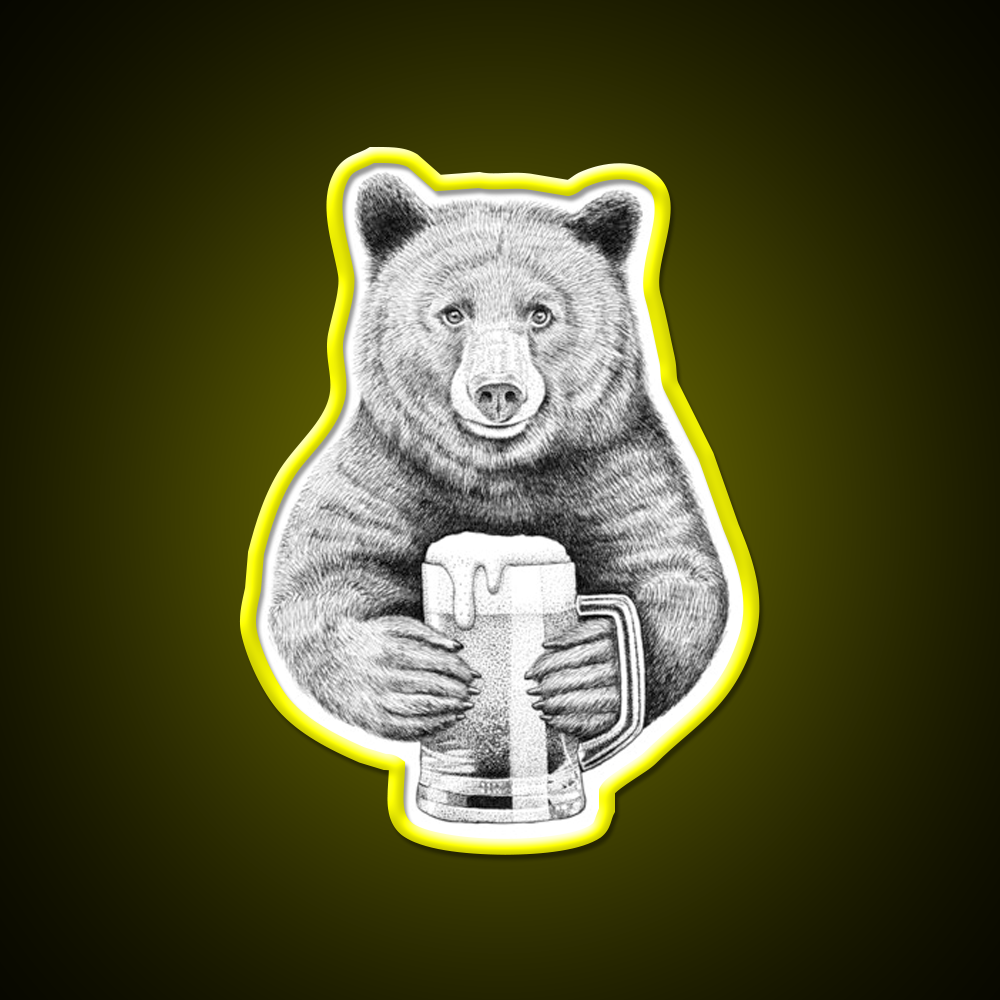 Bear Beer Bar Decor Led Neon Sign Wall Art Rgb Color - LED neon sign view 7