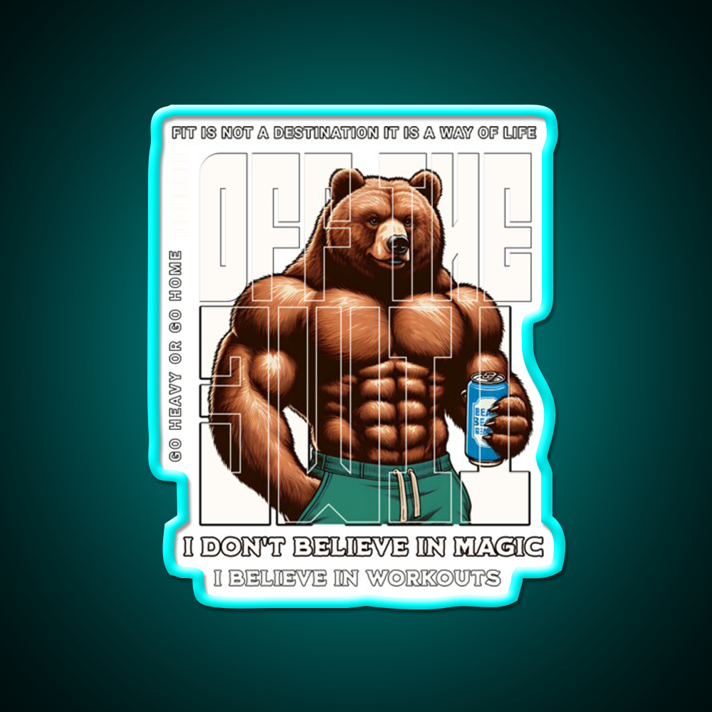Bear Bodybuilding Gym Fitness Led Neon Sign Rgb Color