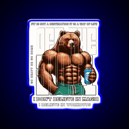 Bear Bodybuilding Gym Fitness Led Neon Sign Rgb Color