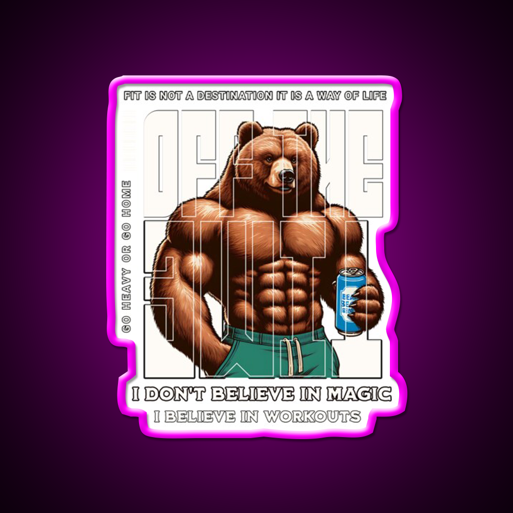 Bear Bodybuilding Gym Fitness Led Neon Sign Rgb Color