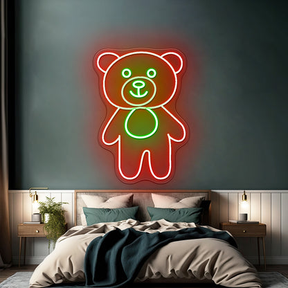 Bear Buddy Cute Led Neon Signs For Kid Bedroom