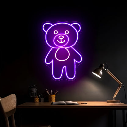 Bear Buddy Cute Led Neon Signs For Kid Bedroom