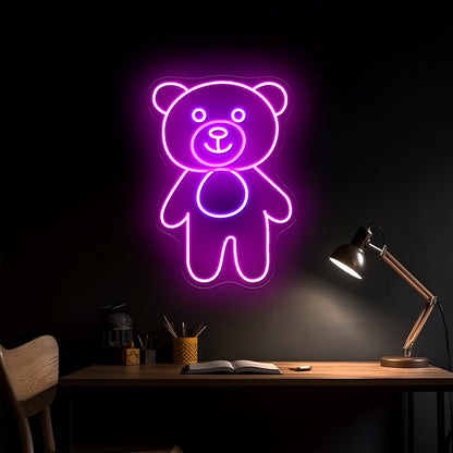 Bear Buddy Cute Led Neon Signs For Kid Bedroom