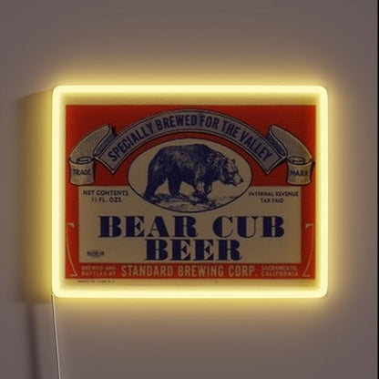 Bear Cub Beer Rgb Led Neon Sign - Custom LED neon sign front view