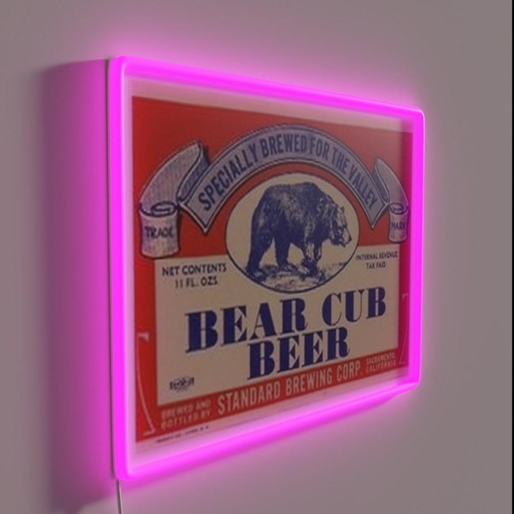 Bear Cub Beer Rgb Led Neon Sign - LED neon sign close-up detail