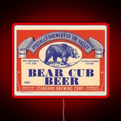 Bear Cub Beer Rgb Neon Sign - Custom LED neon sign front view