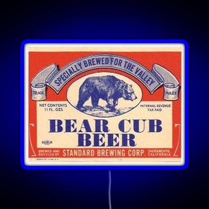 Bear Cub Beer Rgb Neon Sign - LED neon sign close-up detail