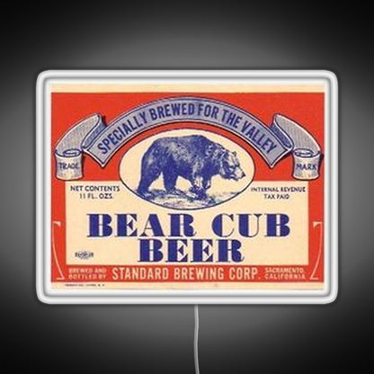 Bear Cub Beer Rgb Neon Sign - Size and dimension reference