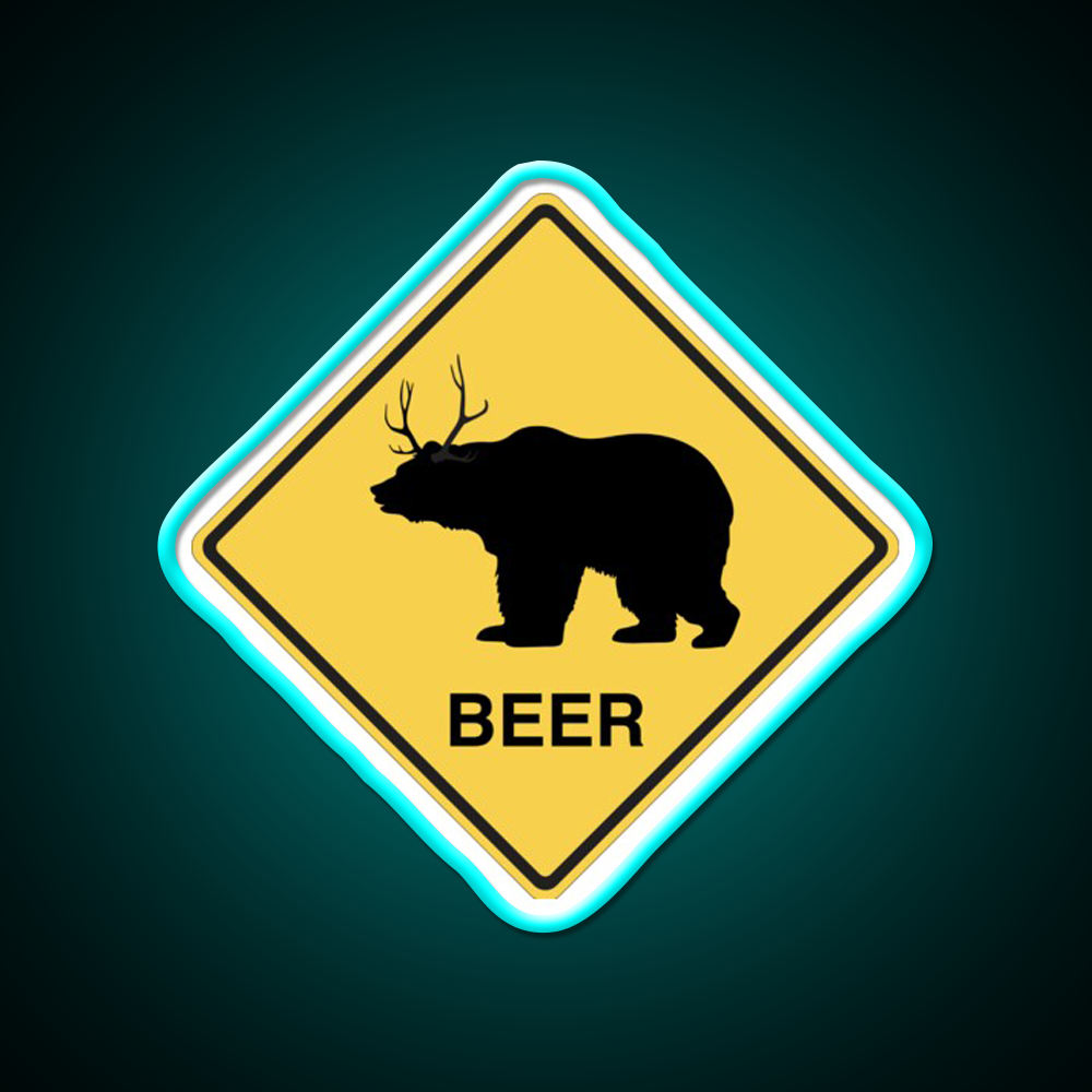 Bear Deer Beer Bar Decor Led Neon Sign Rgb Color - Size and dimension reference