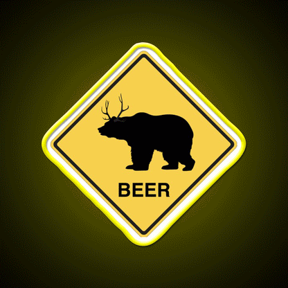 Bear Deer Beer Bar Decor Led Neon Sign Rgb Color - Custom LED neon sign front view