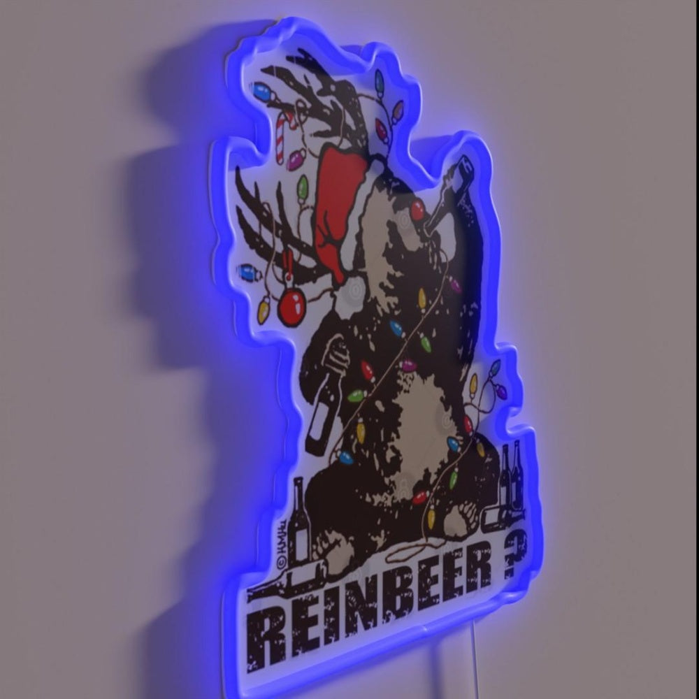 Bear Deer Drunken Reinbeer Rgb Led Neon Sign - LED neon sign close-up detail