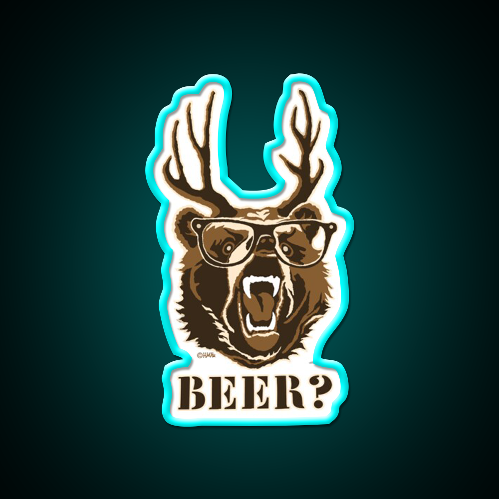 Bear Deer Or Beer Man Cave Bar Led Neon Sign Rgb Color