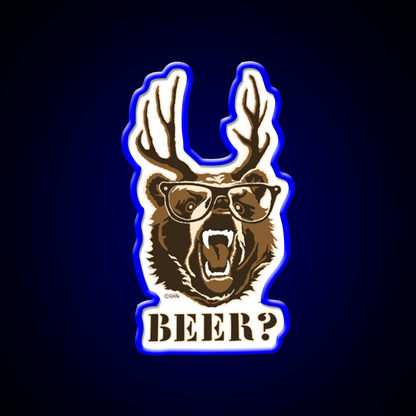 Bear Deer Or Beer Man Cave Bar Led Neon Sign Rgb Color