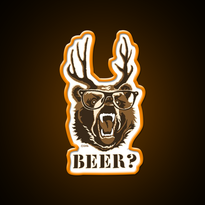 Bear Deer Or Beer Man Cave Bar Led Neon Sign Rgb Color