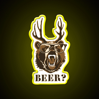 Bear Deer Or Beer Man Cave Bar Led Neon Sign Rgb Color