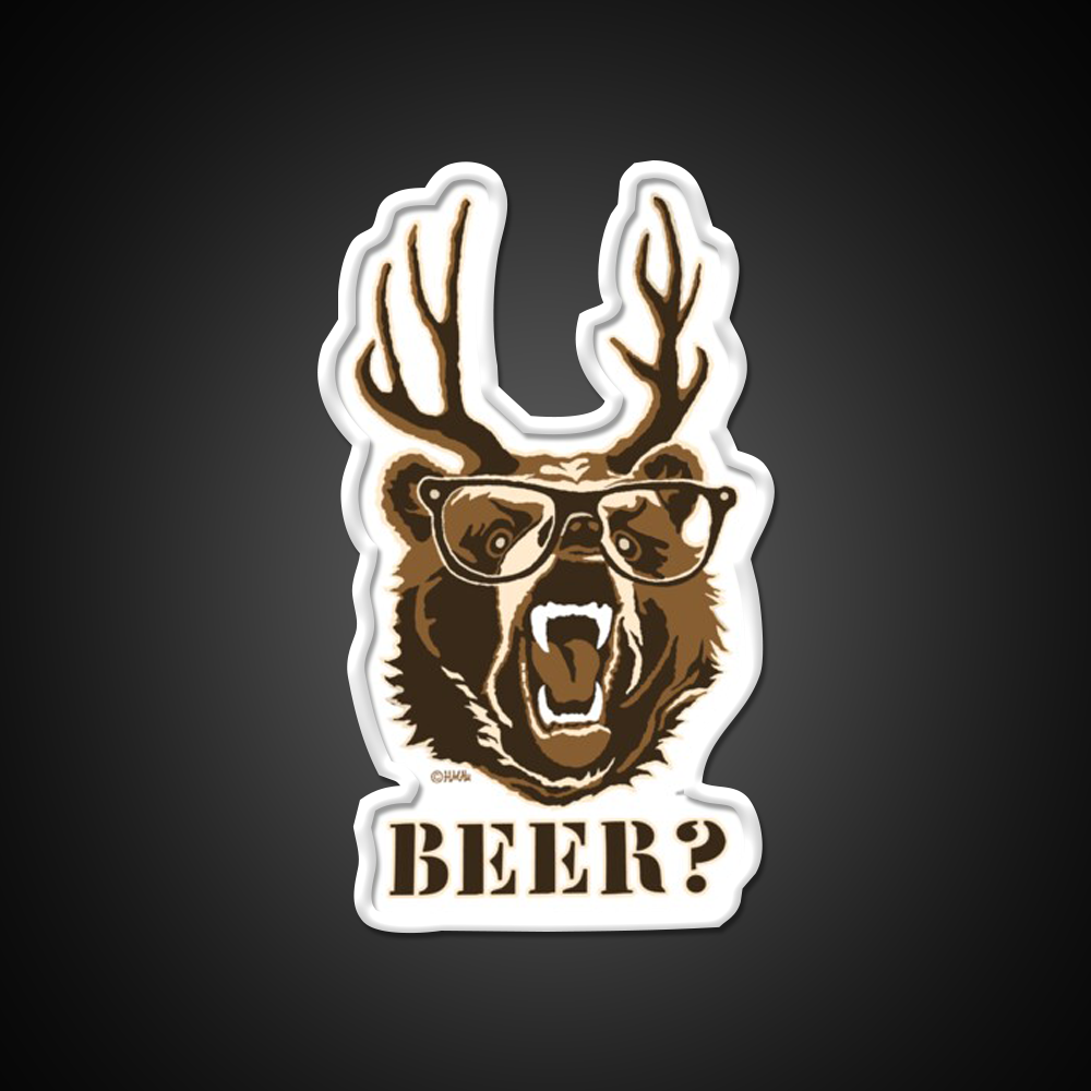 Bear Deer Or Beer Man Cave Bar Led Neon Sign Rgb Color