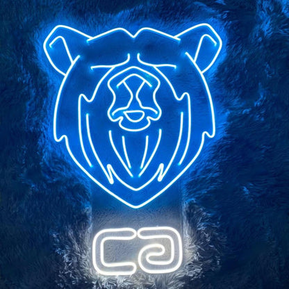 Bear Head Ca Blue White Led Neon Sign For Home Bar Cafe Decor | Shineneon
