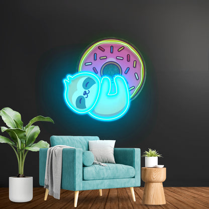 Bear Hugging Donuts Led Neon Sign Light Custom Led Signs