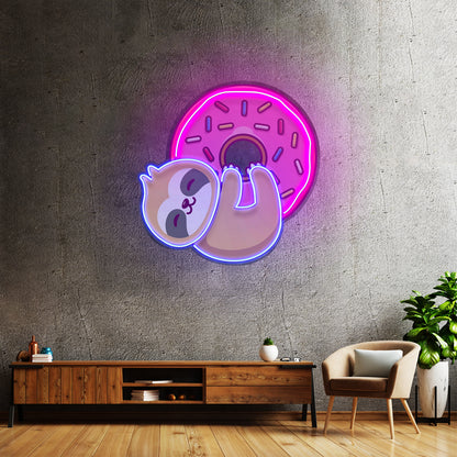 Bear Hugging Donuts Led Neon Sign Light Custom Led Signs