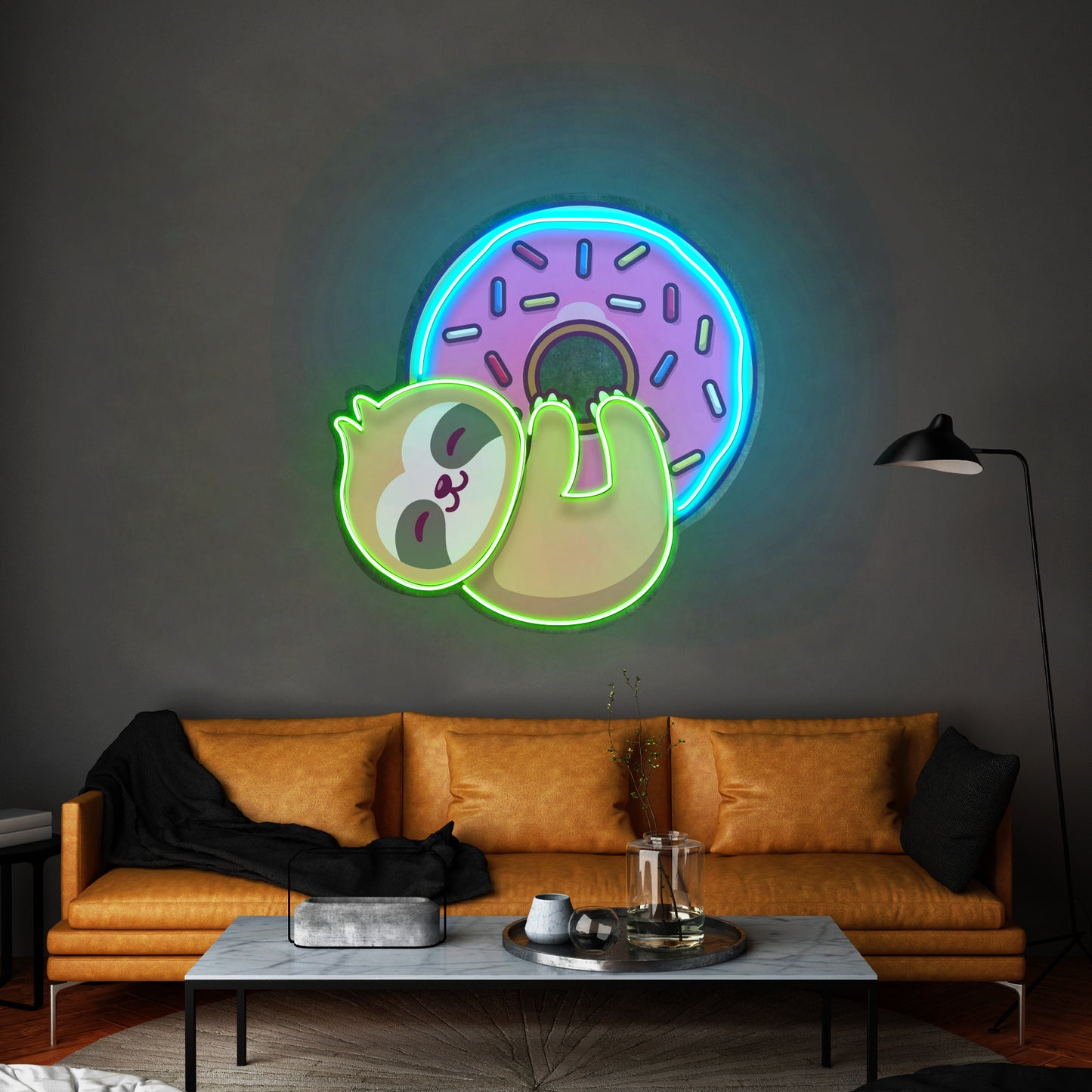 Bear Hugging Donuts Led Neon Sign Light Custom Led Signs