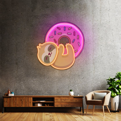 Bear Hugging Donuts Led Neon Sign Light Custom Led Signs